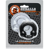 Ultraballs 2 Pk Cockring Black And Clear - Adult Toys