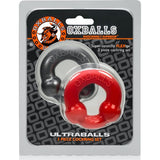 Ultraballs 2 Pk Cockring Steel And Red - Adult Toys