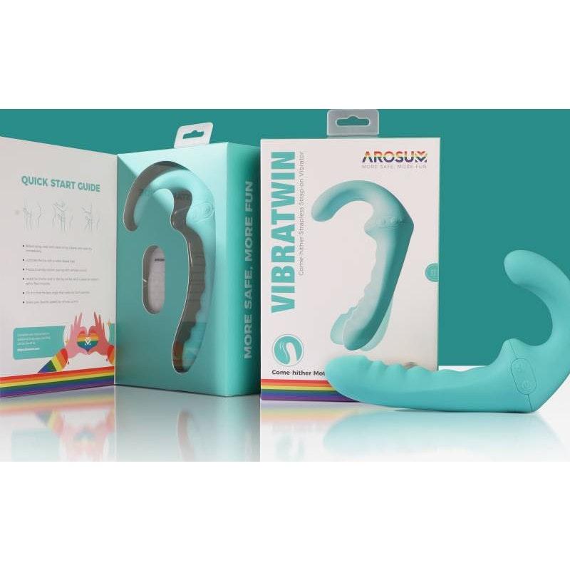 VibraTwin Rechargeable Come Hither Strapless Strap On with Remote - Adult Toys