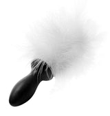 White Bunny Tail Anal Plug - Adult Toys