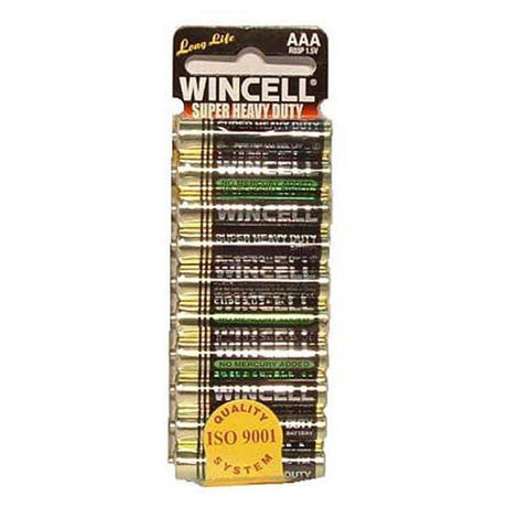 Wincell AAA Super Heavy Duty Batteries – 10 Pack Long - Lasting Power - BATTERIES
