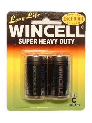 Wincell C Super Heavy Duty Zinc Chloride Batteries - 2 Pack - BATTERIES