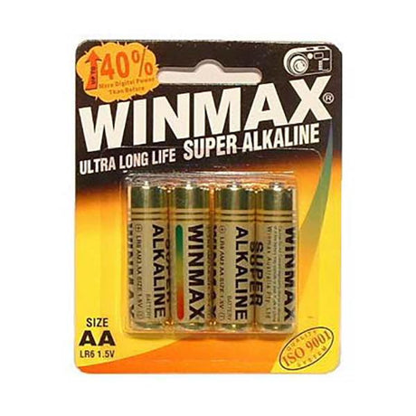 Winmax AA Super Alkaline Batteries – Long Lasting 4 Pack for Devices - BATTERIES