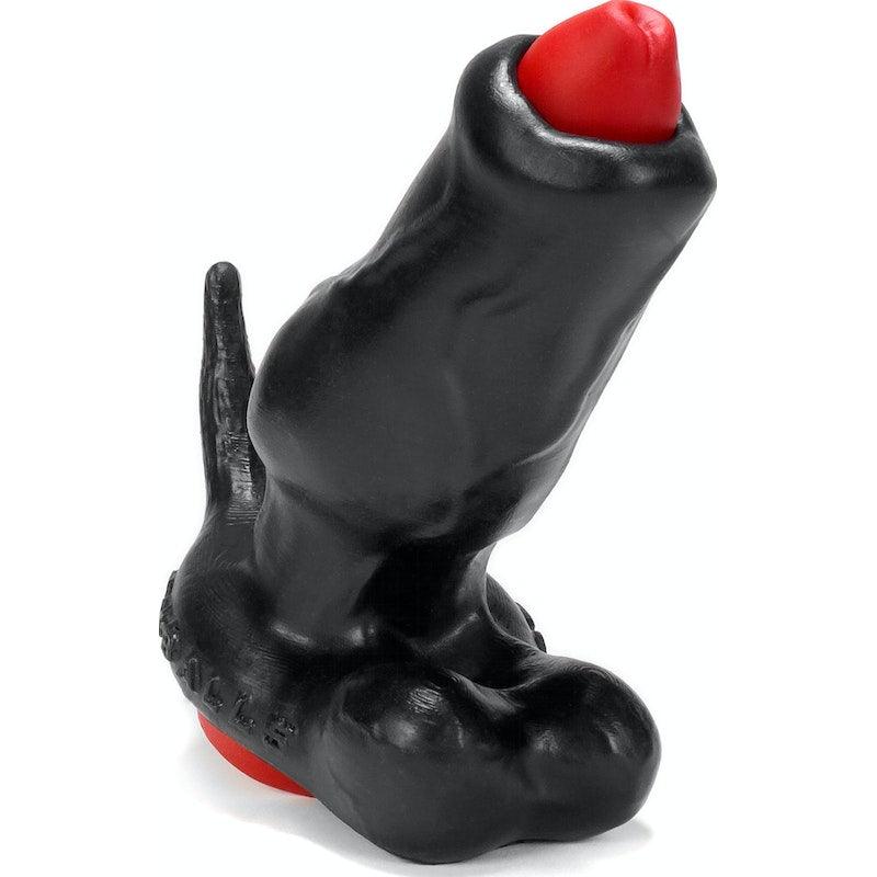 Woof Hollow Plug w Stopper Black Red - Adult Toys