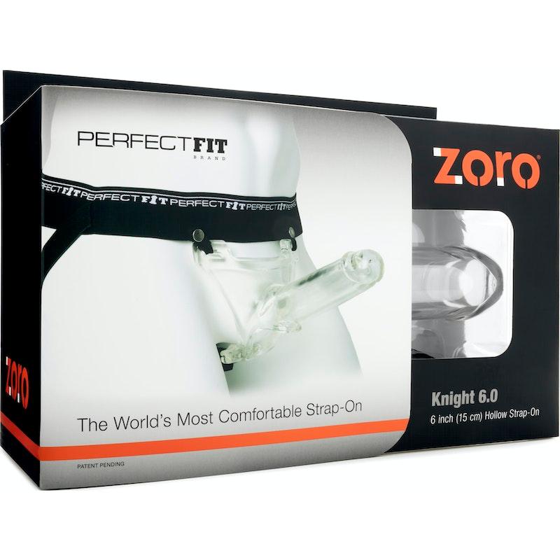 Zoro Knight 6in Hollow Shaft Clear Strap On - Adult Toys
